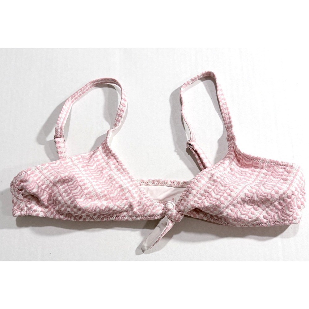 lemlem By Liya Kebede Bikini Swim Top Women's L Pink Zala Printed Tie Front
